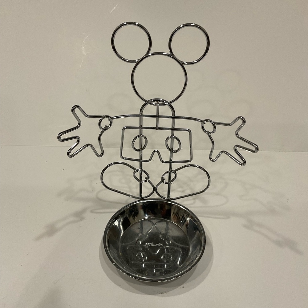 MICKEY MOUSE CHROME SPOON REST/ CANDLE HOLDER/JEWELRY HOLDER